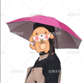 Umbrella Hat, Folding Headwear Hands Free Sunshade Double Layer Protection Anti-UV Parasol for Golf, Traveling, Fishing, Gardening, Beach, Campin
